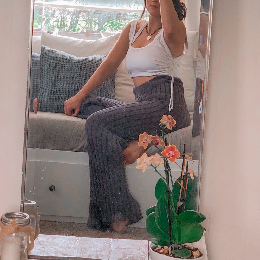 SOLD Free people boho gray knit flowy pants